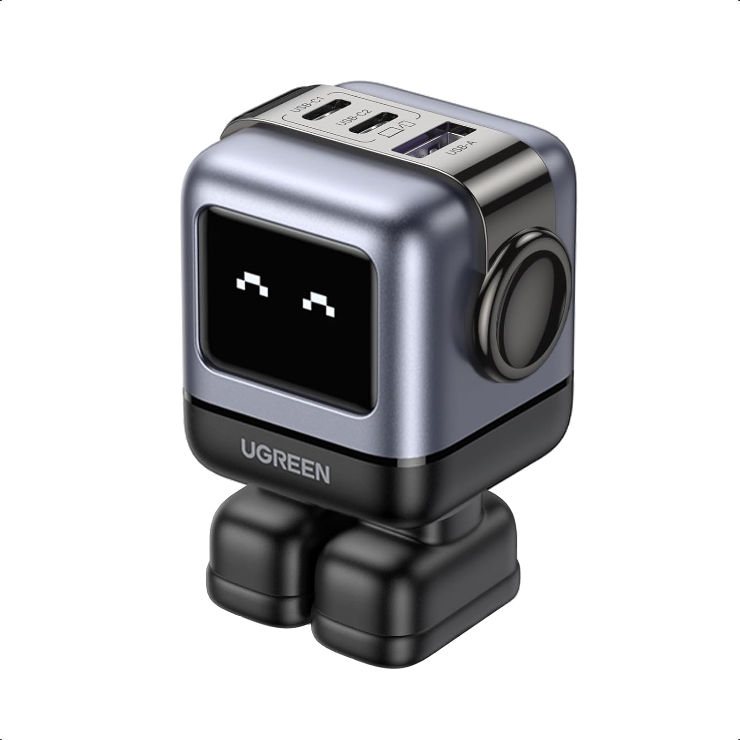 Ugreen Uno Charger 65W Robot GaN USB C Charger 1 USB-A and 2 USB-C Ports