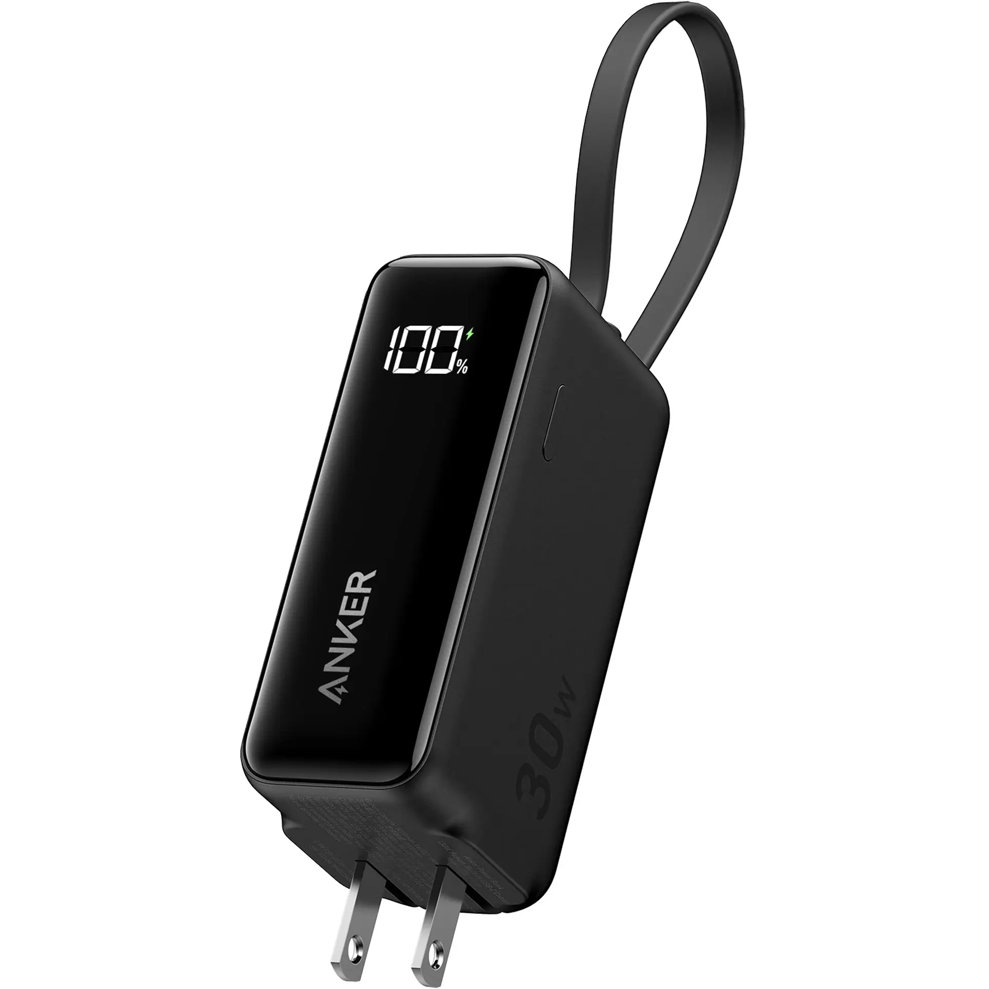 Anker Power Bank (30W, Fusion, Built-In USB-C Cable)