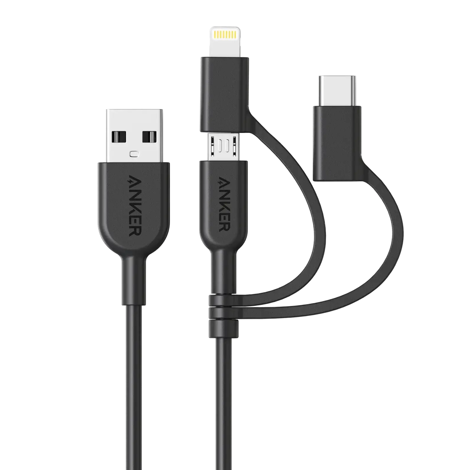 Anker 321 USB-A to Lightning Cable (3 ft 3-in-1)