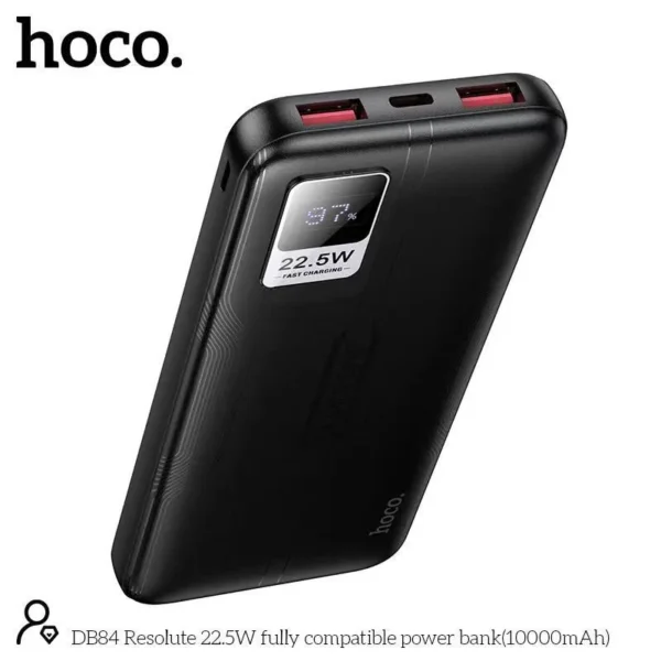 Hoco DB84 Resolute 22.5W 10000mAh Power Bank – 22.5W USB-A, 20W PD & 18W Dual Input