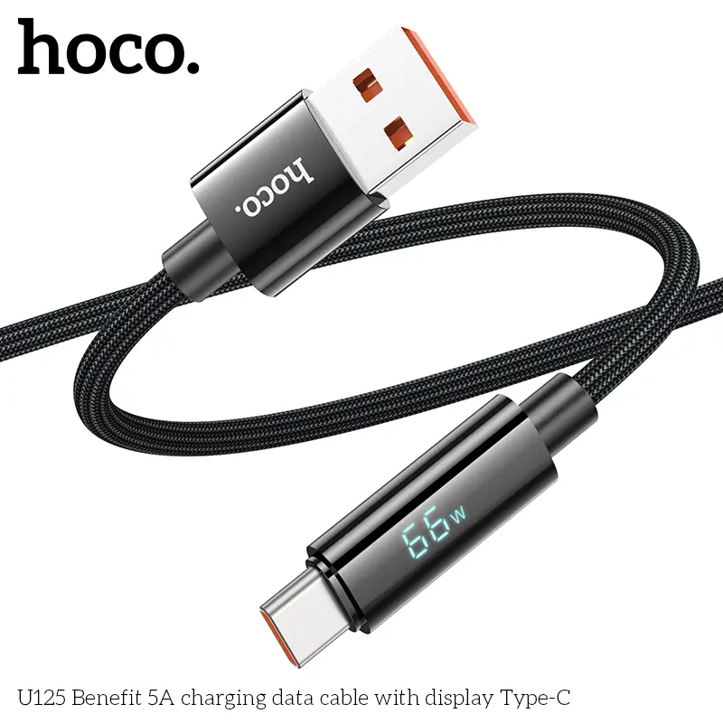 Hoco U125 Benefit USB-A to USB-C Cable With Display