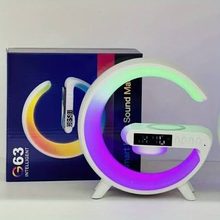 G63 Smart Light Sound Speaker Machine Fast Charging Alarm Clock 7-Color RGB Music Player Speaker