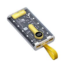 20000 Mah Hot selling 22.5W Super First Charging Transparent Power Bank With 4 Cable