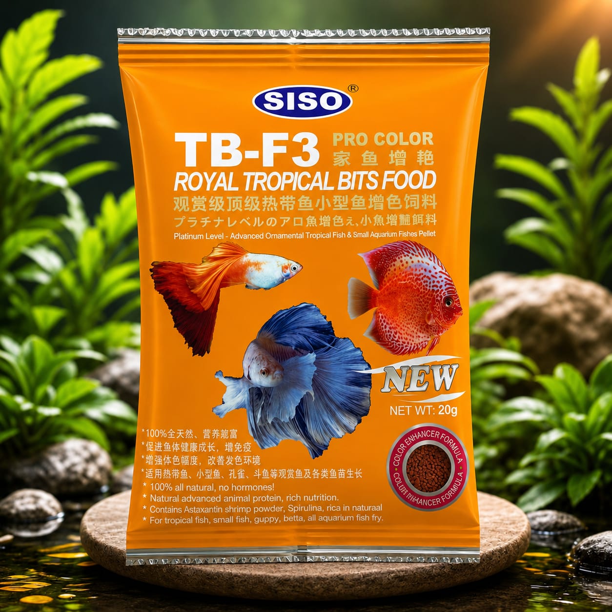 SISO TB-F3 Pro Color Royal Tropical Bits Fish Food 20g