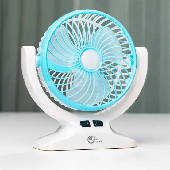 Abjak Portable LED Light with Mini Fan (Model: 2508) – Rechargeable Cooling Fan with Light
