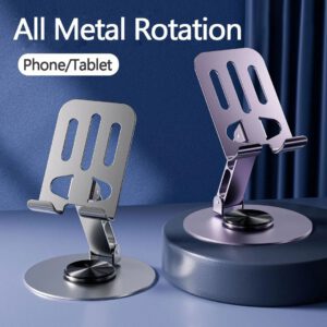 Aluminium Alloy 360° Rotating Foldable Phone Stand – Universal Metal Desk Holder